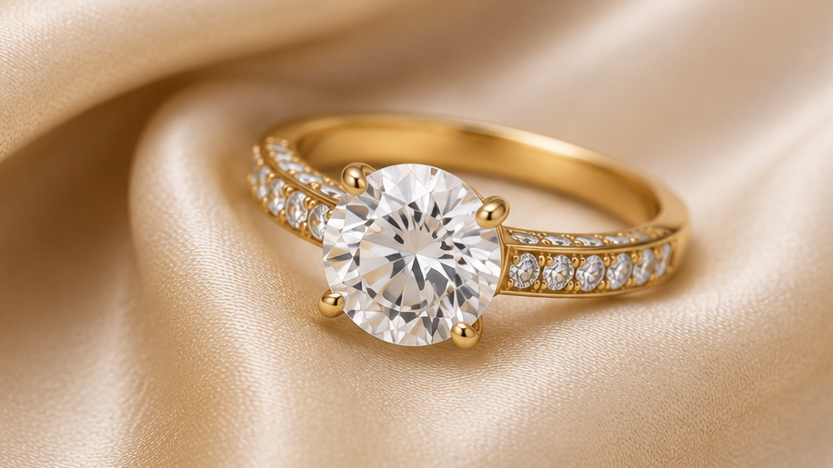Aurora Royale 18K Gold Solitaire Diamond Ring