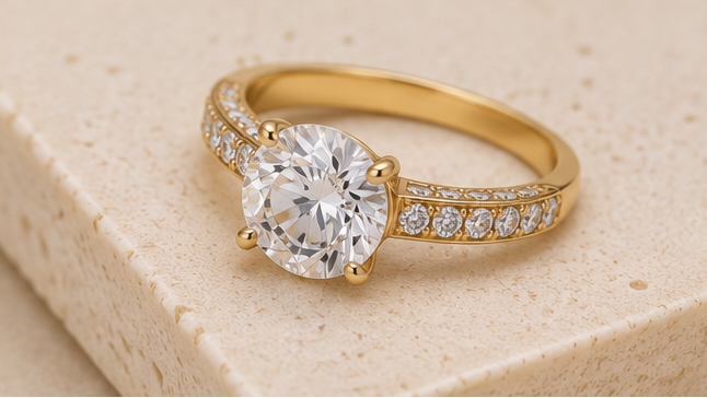 Aurora Royale 18K Gold Solitaire Diamond Ring