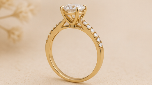 Aurora Royale 18K Gold Solitaire Diamond Ring