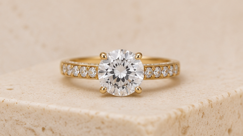 Aurora Royale 18K Gold Solitaire Diamond Ring
