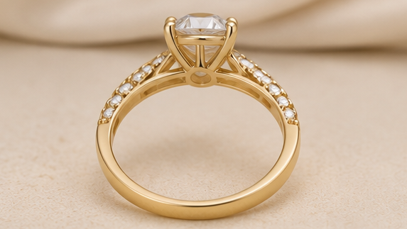 Aurora Royale 18K Gold Solitaire Diamond Ring